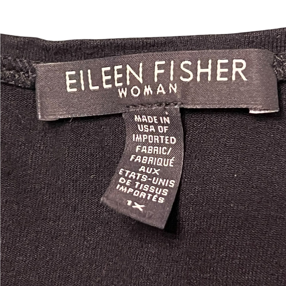 EILEEN FISHER Black Tunic Top Plus Size 1X - Picture 3 of 4
